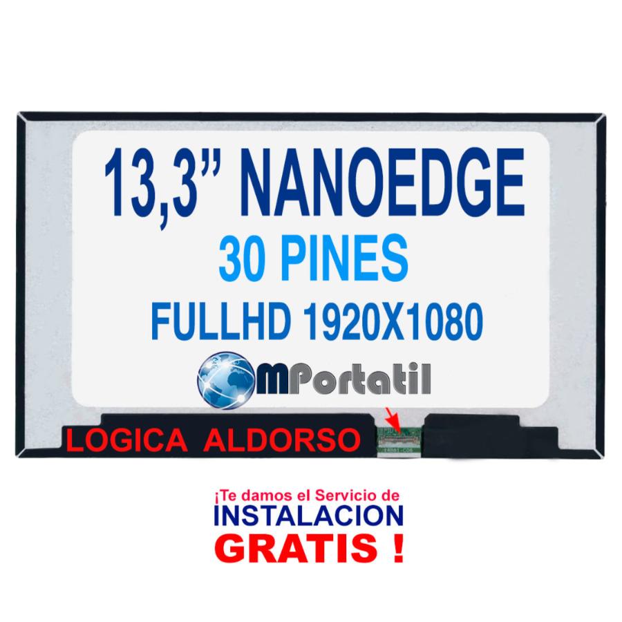 Pantalla 13,3″ NanoEdge Full Hd 30pin Logica integrada_venta_de_repuestos_para_notebook