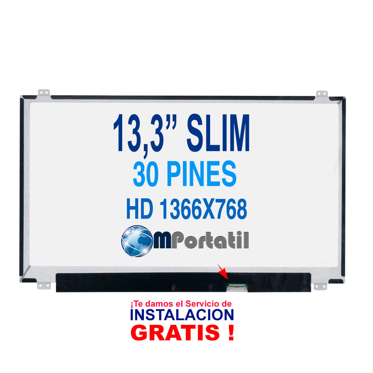 Pantalla Notebook 13,3 Hd Slim 30pin_venta_de_repuestos_para_notebook