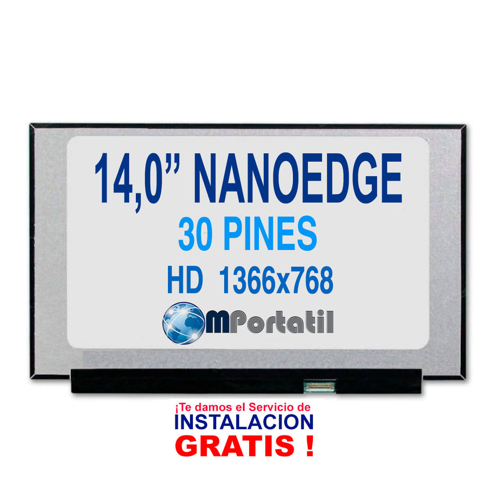 Pantalla Notebook NanoEdge 14.0 HD 30 Pines Sin Brackets_venta_de_repuestos_para_notebook