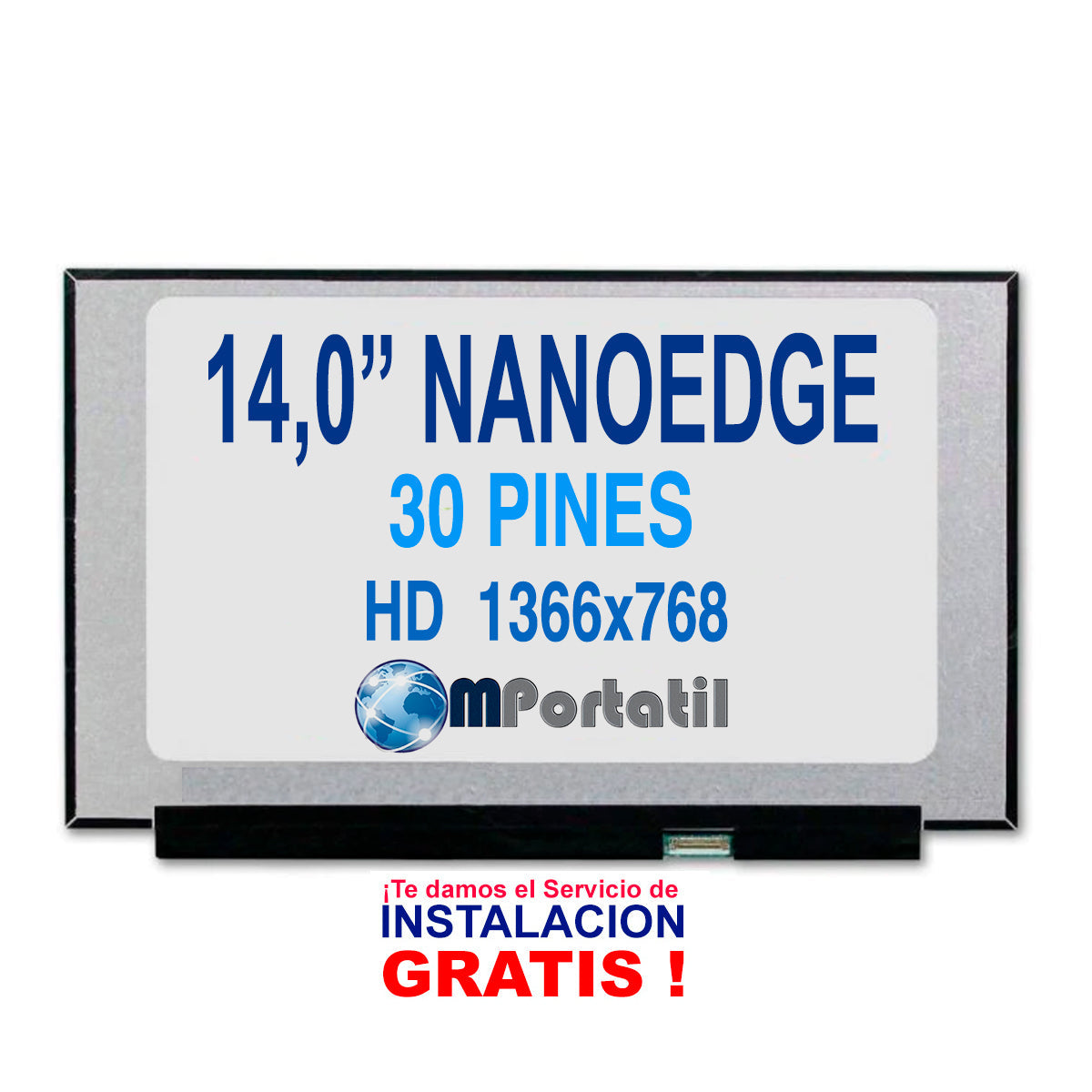 Pantalla Notebook NanoEdge 14.0 HD 30 Pines Sin Brackets_venta_de_repuestos_para_notebook