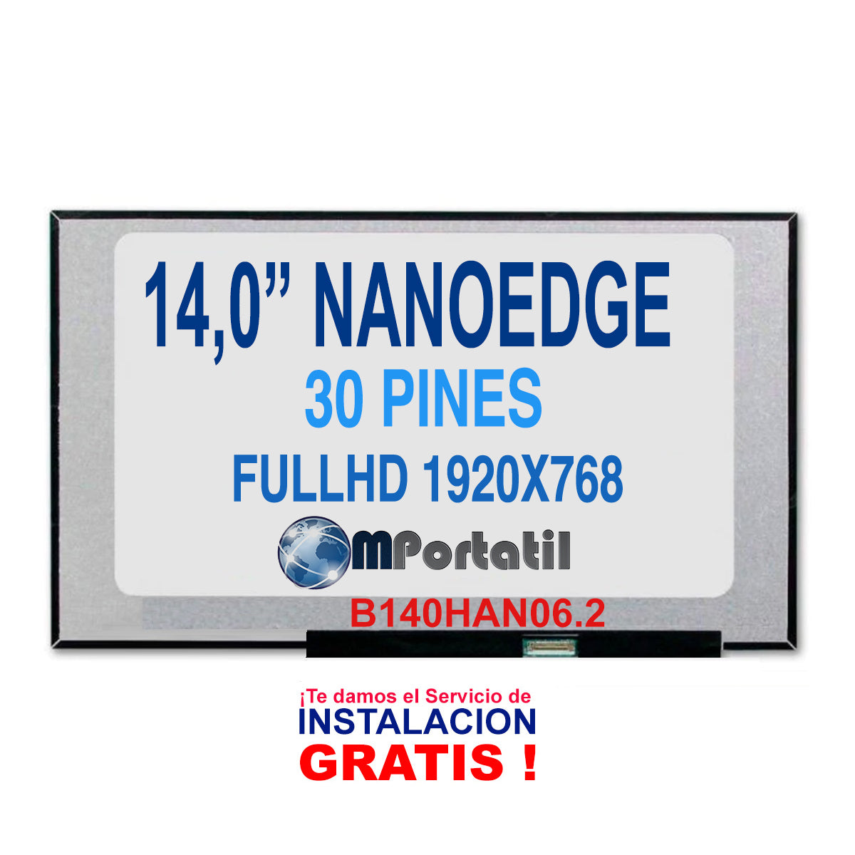 Pantalla 14,0″ NanoEdge Full Hd 30pin Mini Inverter_venta_de_repuestos_para_notebook