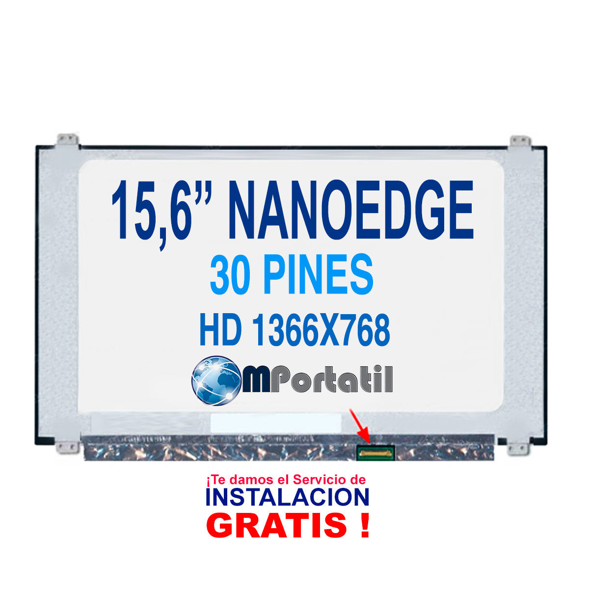 Pantalla NanoEdge 15,6 Hd Slim 30pin Con Bracket_venta_de_repuestos_para_notebook