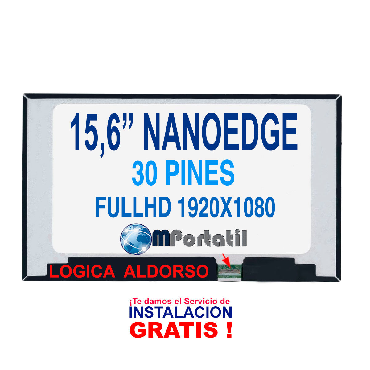 Pantalla 15,6 NanoEdge Full Hd Slim 30pin Logica Integrada_venta_de_repuestos_para_notebook